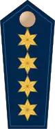 Blue epaulette with 4 golden stars