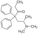 Chemical structure of dextromethadone.