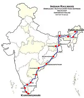 Vivek Express Route Map