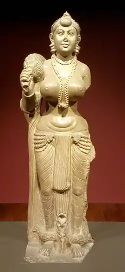 The Didarganj Yakshi depicting the dhoti wrap, c. 300 BC.