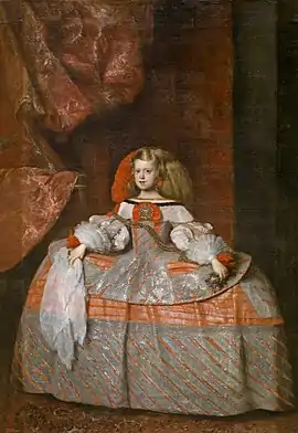 Infanta Margarita Teresa in pink dress (1660) by Velázquez or Juan Bautista Martínez del Mazo, Prado Museum, Madrid