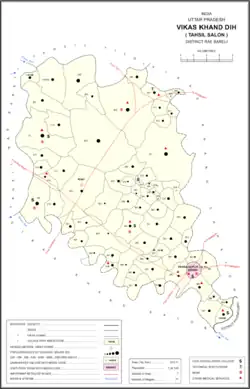 Map showing Sirsa (#328) in Dih CD block