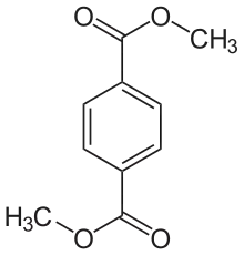 Structural formula of dimethyl terephthalate