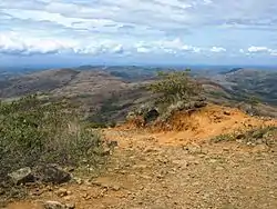 A view to the south from the southern crater rim