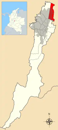 Location of the locality in the Capital District of Bogotá