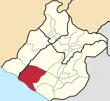 Location of Sama in the Tacna Province