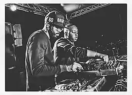 Black Coffee (left) performing with DJ Shimza