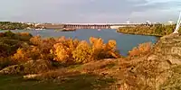 Image 16Dnieper Hydroelectric Station as seen from Khortytsia island near Zaporizhzhia, Ukraine