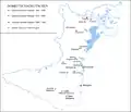 Detailed map depicting the colonies of the Dobrujan Germans in Dobruja (Romanian: Dobrogea)