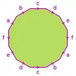 Dodecagon with opposite edges identified