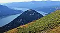 Columbia River and the top of Wind Mountain seen from the slopes of Dog Mountain