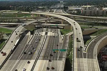 Highway interchange between the Dolphin Expressway and Palmetto Expressway in Greater Miami, Florida, United States