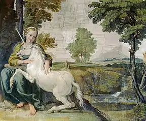 Image 42A Virgin with a Unicorn, by Domenichino (from Wikipedia:Featured pictures/Culture, entertainment, and lifestyle/Religion and mythology)