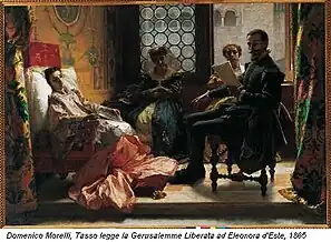 Tasso reads his poemto Eleonora d'Este, 1865