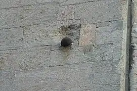 Cannonball in the wall