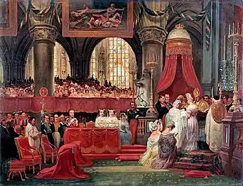 Baptism of Louis-Philippe of Belgium, son of King Leopold I, in St. Gudula's Church, 1833