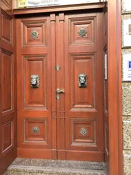 Adorned street door