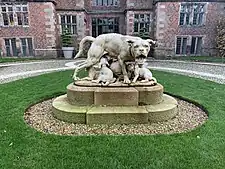 Statue, attributed to Pierre Louis Rouillard, depicting a mastiff and puppies