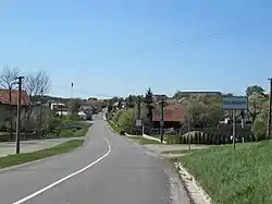 Main road going through Doubravy