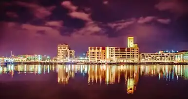 Facing east across the Fox River to downtown Green Bay.