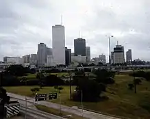 Houston skyline in 1971 shortly after completion of the building