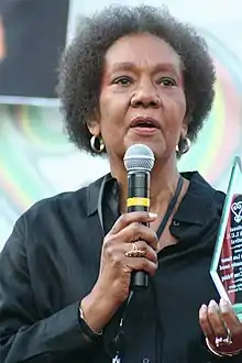 Image 2Dr. Frances Cress Welsing,  an African-American physician receiving a community award at the National Black L.U.V, Festival in Washington DC (21 September 2008)Credit: Elvert Barnes