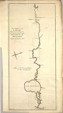 Map of Bayou Manchac (1770) from Library of Congress