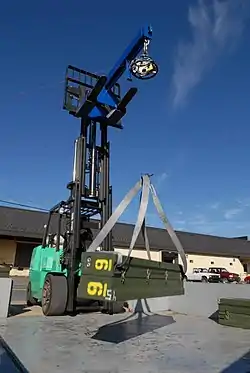 Drop test of shipping container for missile