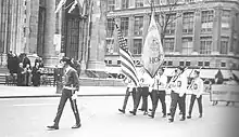 Senior students march in the Saint Patrick's Day Parade