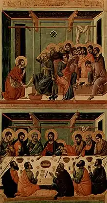 Last Supper and Washing of Feet, Maestà by Duccio, 1308–11