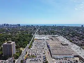 Aerial view of Dufferin Grove in 2022