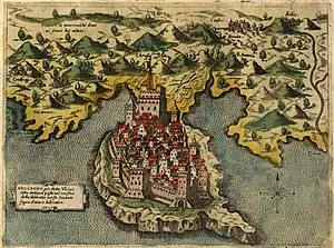 Image 13Map of Ulcinj in 1573 by Simon Pinargenti (from Albanian piracy)