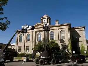 Town Hall during filming, c. 1849