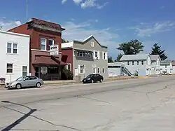 Buildings on the north side of Fifth Street