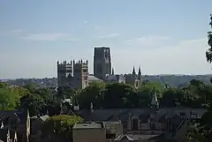 A picture of Durham Cathedral taken from outside the chapel to illustrate the view