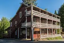 Dutch Flat Hotel, built in 1852 when Dutch Flat was one of the largest hydraulic gold mining towns in California