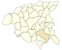 Location of the commune in the Chlef Province.