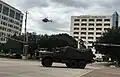 An EC145 Lands at Memorial Hermann Memorial City Medical Center during Hurricane Harvey