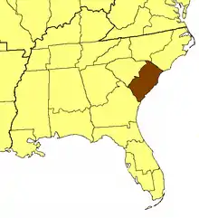 Location of the Diocese of South Carolina