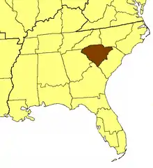 Location of the Diocese of Upper South Carolina