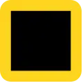 Solid black square on a yellow background