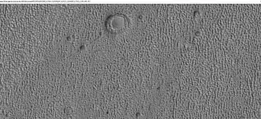 Ring mold craters of various sizes on floor of a crater, as seen by HiRISE under HiWish program