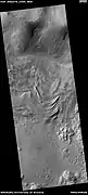 Flow ridges, as seen by HiRISE under the HiWish program Ridges probably formed at the end of old glacier.