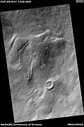 Tongue-shaped glacier, as seen by HiRISE under the HiWish program