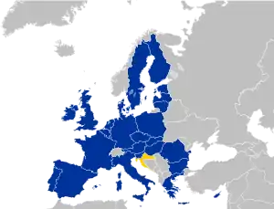 Image 14Newest state in yellow (from History of the European Union)