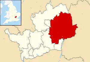 East Hertfordshire shown within Hertfordshire