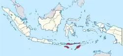 Location of East Nusa Tenggara in Indonesia