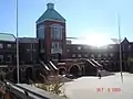 A different view of the bell tower and main courtyard.