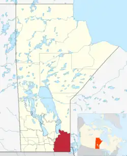 Map of the Eastman Region of Manitoba.