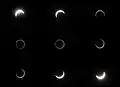 Eclipse progression at the annular stage, seen from Minxiong, Chiayi County, Taiwan